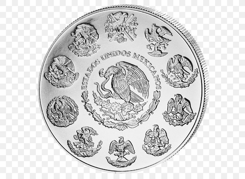 Silver Coin Silver Coin Mexico Libertad, PNG, 600x600px, Coin, Apmex, Black And White, Britannia, Currency Download Free