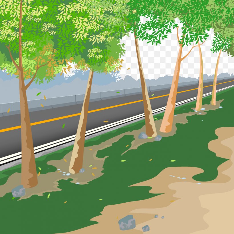 Royalty-free Road Illustration, PNG, 1403x1403px, Royaltyfree, Bayou, Grass, Green, Highway Download Free