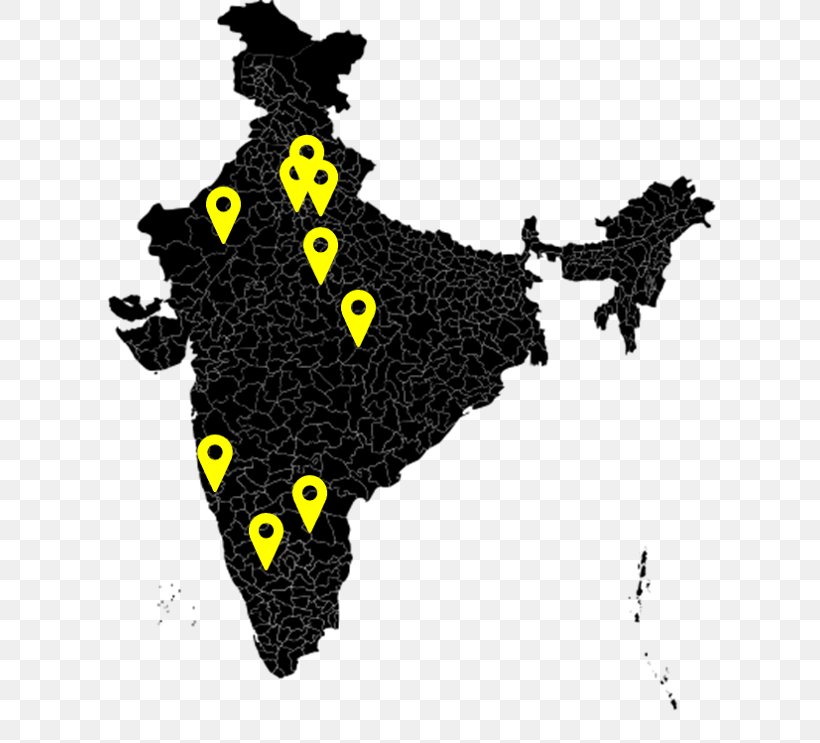 States And Territories Of India United States Vector Graphics Royalty-free, PNG, 642x743px, India, Black, Carnivoran, Map, Royaltyfree Download Free