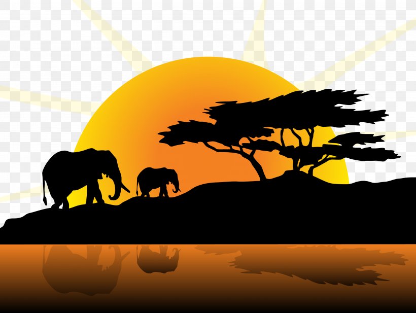 Field Sunset Vector, PNG, 2733x2058px, Africa, African Art, Art, Fauna Of Africa, Illustration Download Free