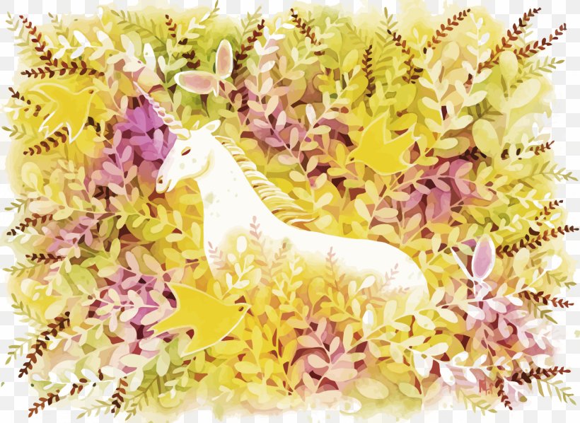 Unicorn Fairy Tale Watercolor Painting Illustration, PNG, 1500x1094px, Unicorn, Art, Book Illustration, Deviantart, Fairy Tale Download Free