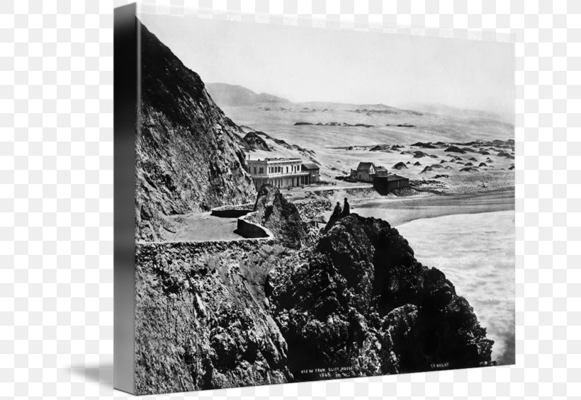Cliff House, San Francisco Seal Rocks Gallery Wrap Geology Canvas, PNG, 650x565px, Cliff House San Francisco, Art, Black And White, Canvas, Coast Download Free