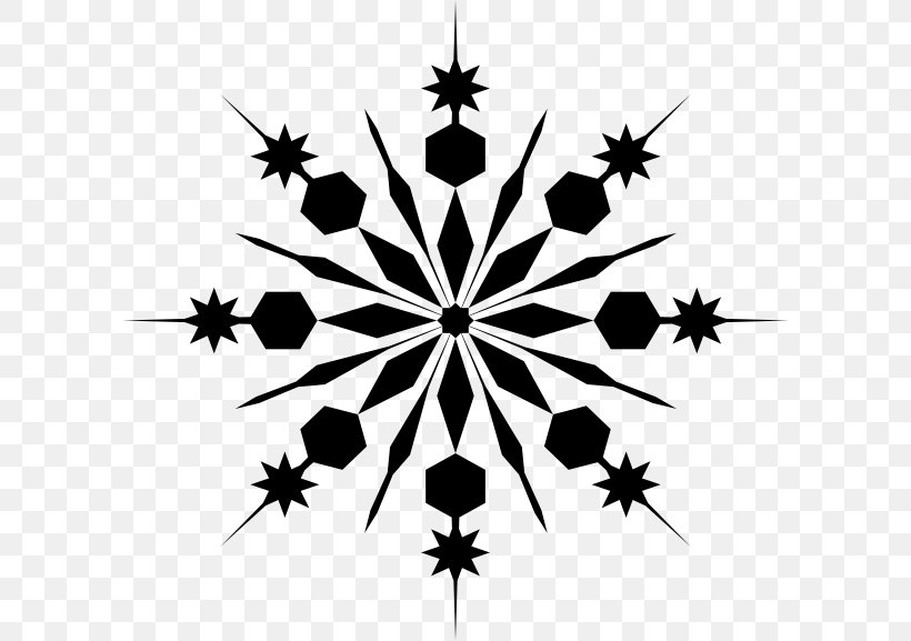 Snowflake Clip Art, PNG, 600x577px, Snowflake, Black And White, Color, Leaf, Monochrome Download Free