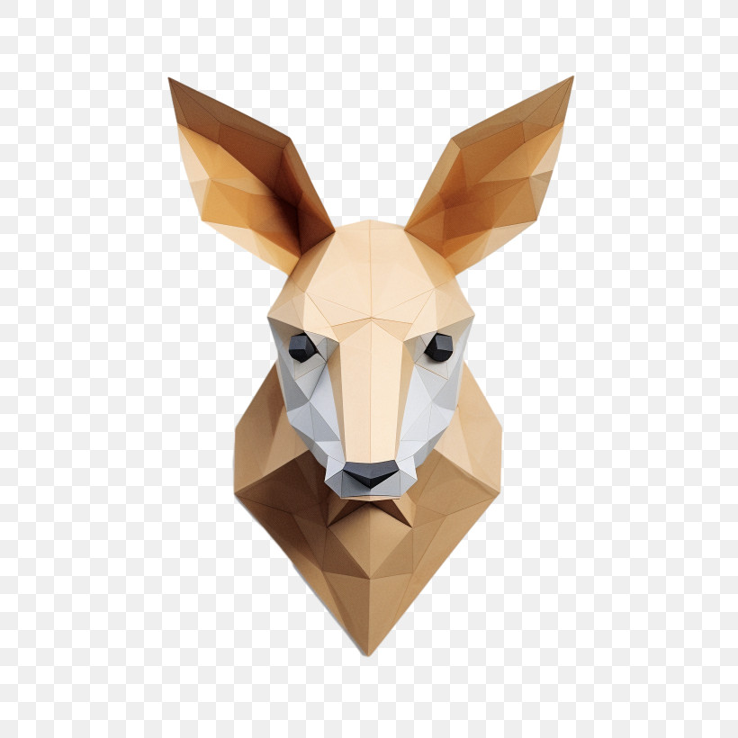 Kangaroo - Geometric Kangaroo Head Design PNG