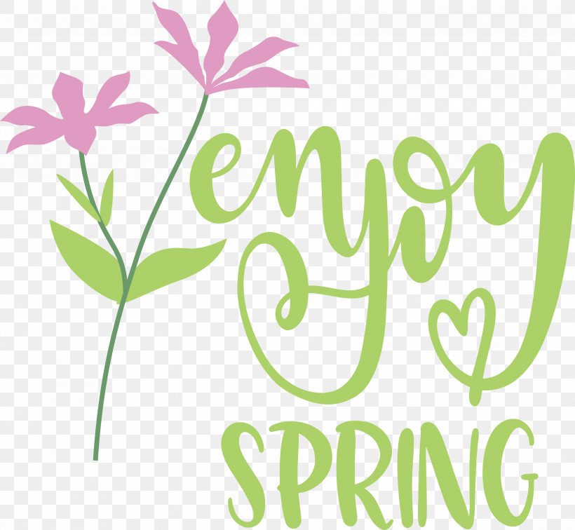 Enjoy Spring Spring, PNG, 3000x2768px, Spring, Floral Design, Happiness, Leaf, Line Download Free