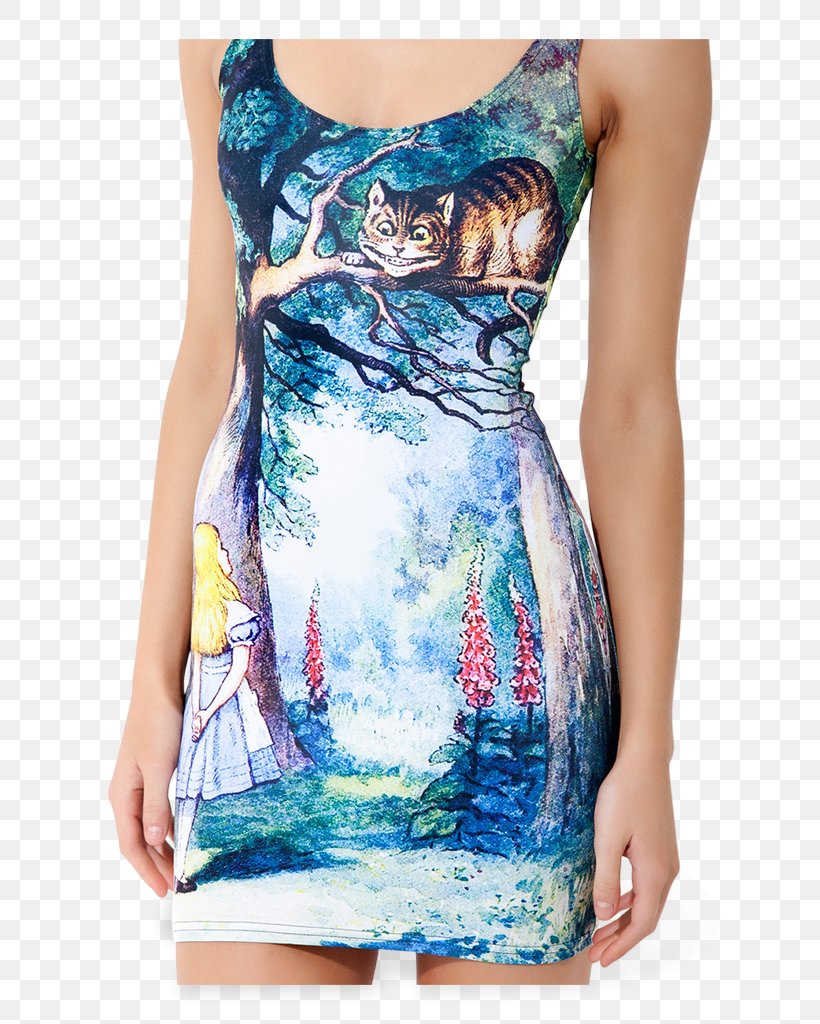 Cheshire Cat Dress Clothing Skirt Sleeve, PNG, 683x1024px, Cheshire Cat, Alice In Wonderland, Aqua, Blue, Bodycon Dress Download Free