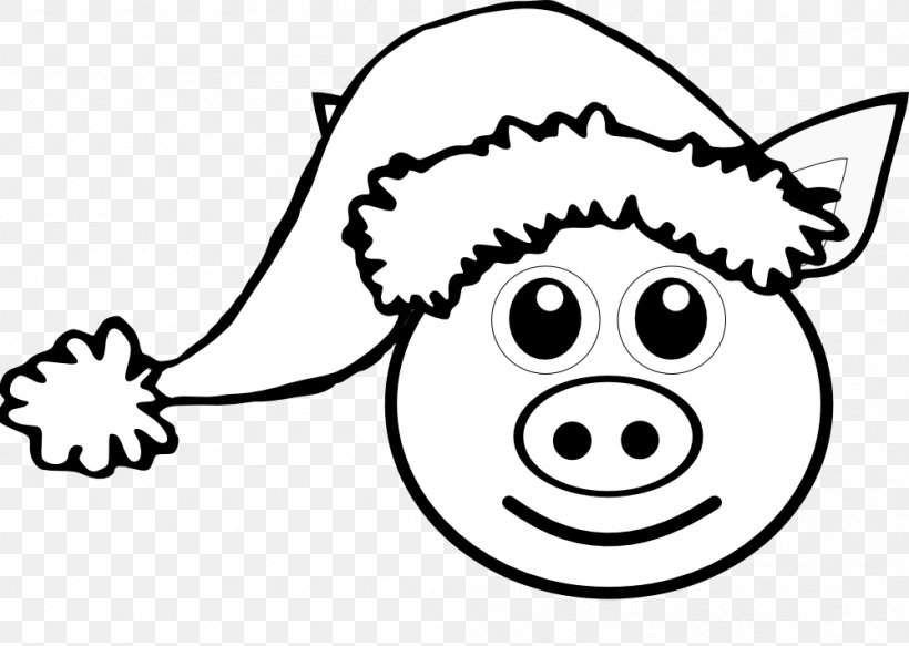 Black And White White Christmas Gift Line Art Clip Art, PNG, 999x711px, Black And White, Area, Cartoon, Cattle Like Mammal, Christmas Lights Download Free