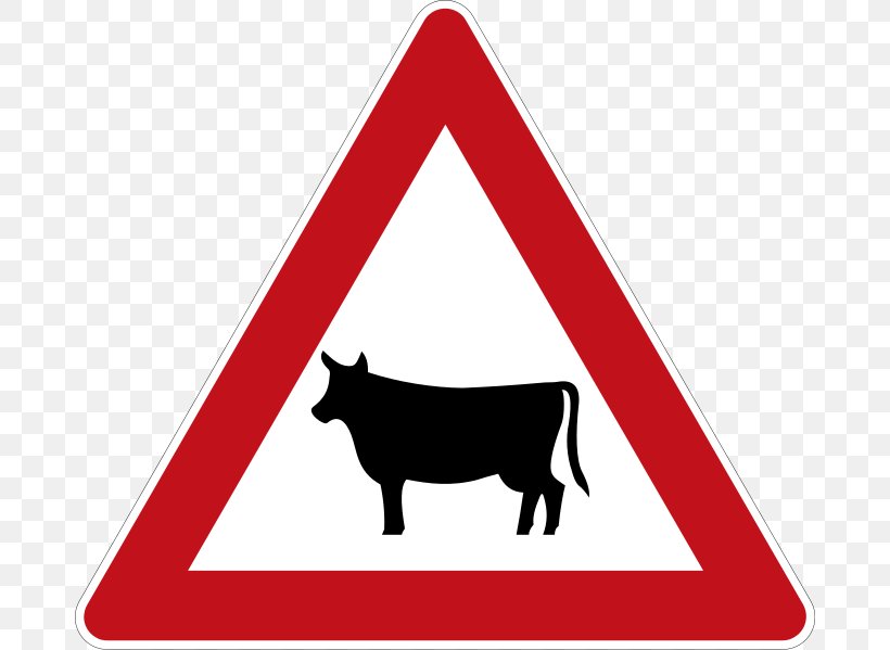 Dog Cattle Mammal Traffic Sign Common Warthog, PNG, 682x599px, Dog, Animal, Area, Black And White, Brand Download Free