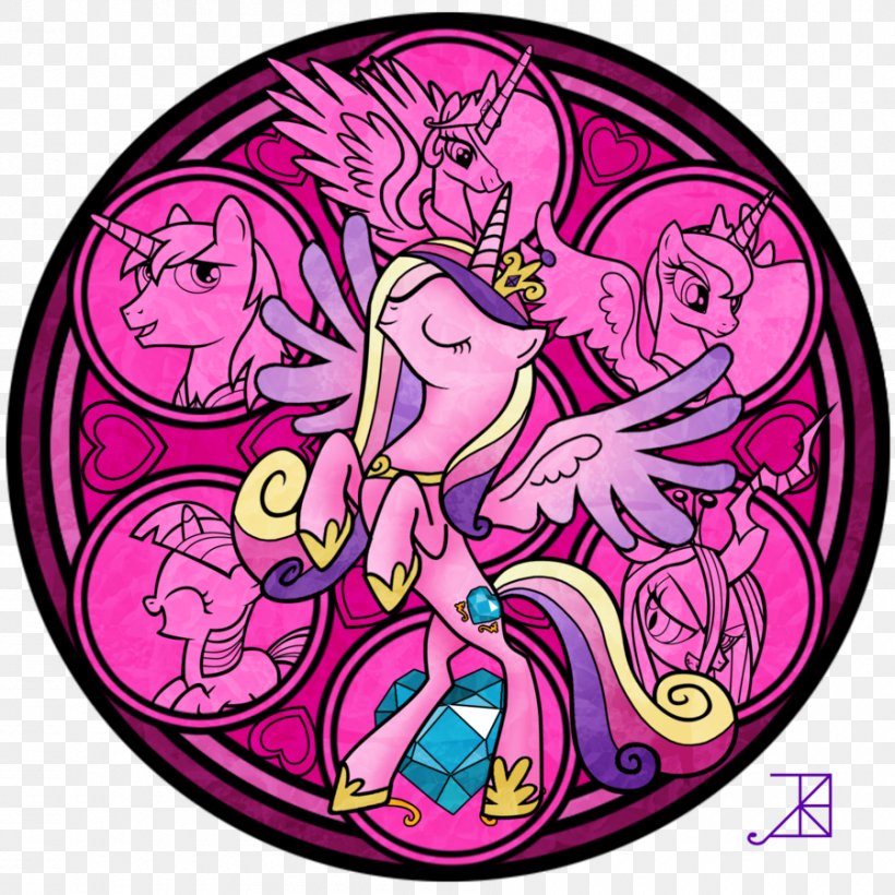 Princess Cadance Princess Luna Pony Princess Celestia Stained Glass, PNG, 900x900px, Watercolor, Cartoon, Flower, Frame, Heart Download Free