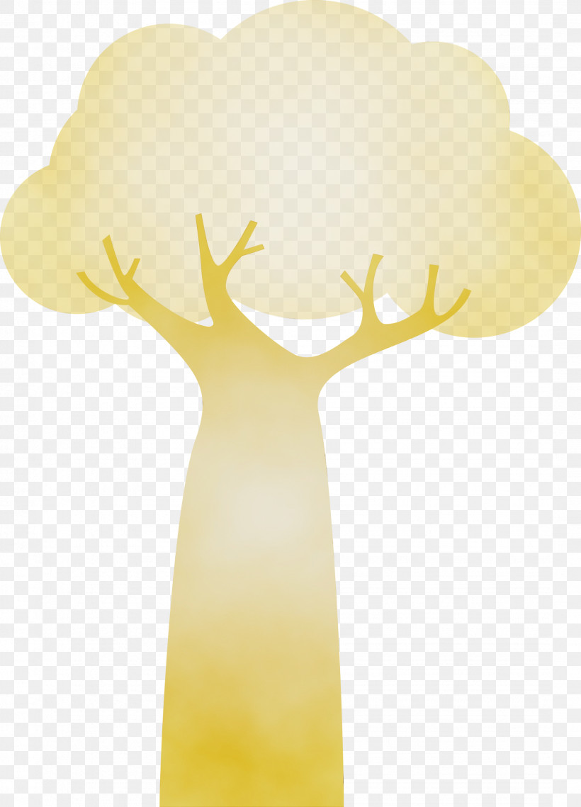 Yellow, PNG, 2159x3000px, Abstract Tree, Cartoon Tree, Paint, Watercolor, Wet Ink Download Free
