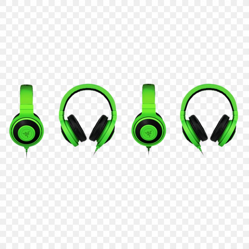 Microphone Headphones Razer Inc. Laptop Video Game, PNG, 1024x1024px, Microphone, Audio, Audio Equipment, Green, Headphones Download Free