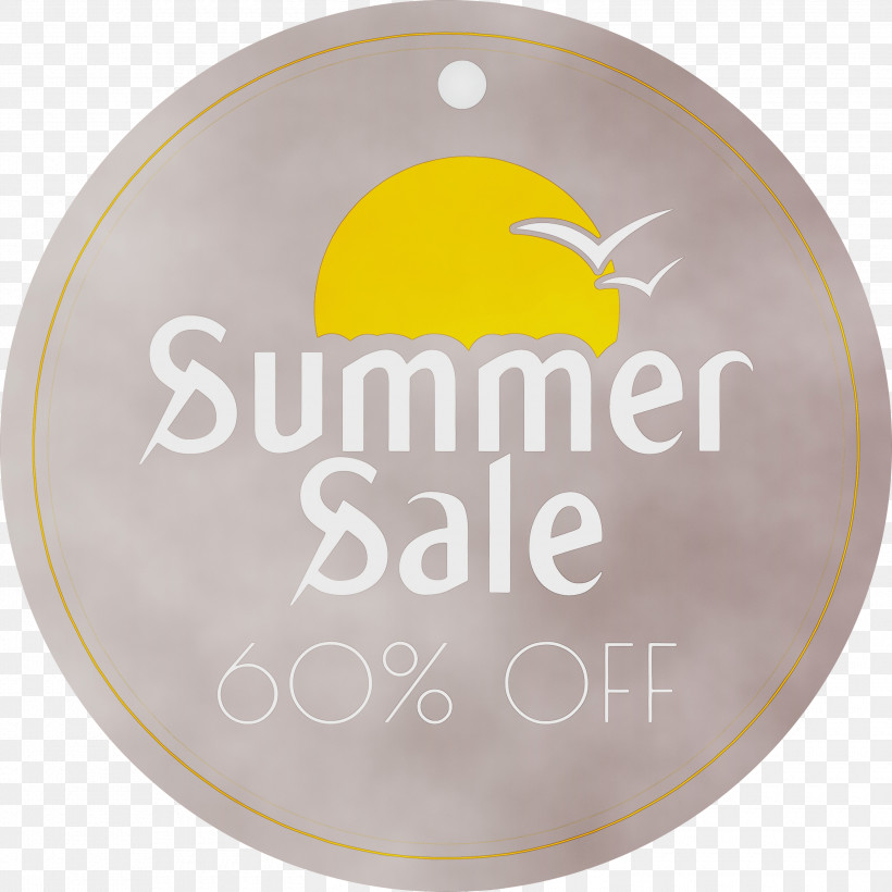 Yellow Font Meter, PNG, 3000x3000px, Summer Sale, Meter, Paint, Watercolor, Wet Ink Download Free