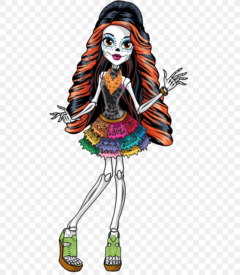 Skelita Calaveras Monster High Doll Ghoul, PNG, 500x939px, Skelita Calaveras, Art, Calaca, Cartoon, Character Download Free