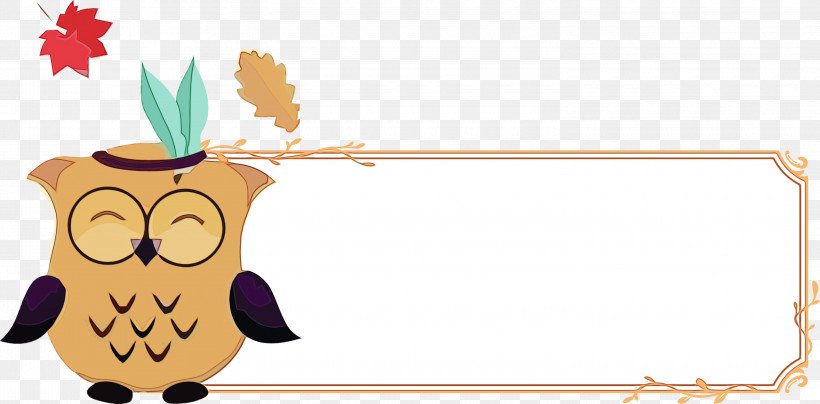 Owls Cartoon Autumn Owl Drawing Red Owl, PNG, 3000x1481px, Thanksgiving Banner, Animation, Autumn Owl, Birds, Cartoon Download Free