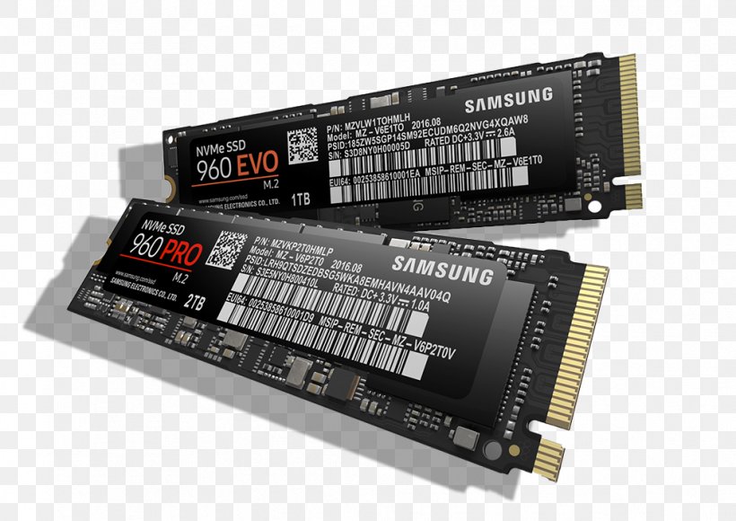 Samsung 960 PRO SSD Samsung 960 EVO M.2 SSD Solid-state Drive NVM Express, PNG, 1008x713px, Samsung 960 Pro Ssd, Computer Component, Computer Hardware, Data Storage, Electronic Component Download Free