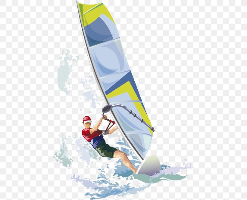 Windsurfing Kitesurfing Illustration, PNG, 468x665px, Surfing, Boat, Boating, Cartoon, Drawing Download Free