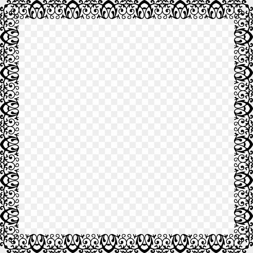 Black And White Grayscale Clip Art, PNG, 2340x2340px, Black And White, Area, Black, Border, Color Download Free