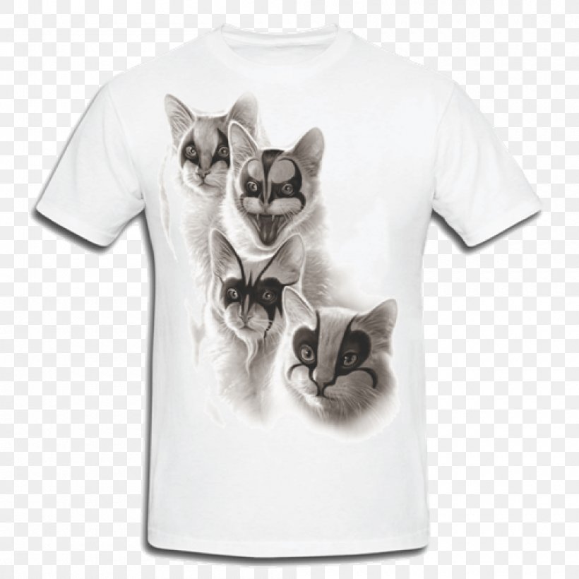 T-shirt Cat Tracksuit Kitten, PNG, 1000x1000px, Tshirt, Carnivoran, Cat, Cat Like Mammal, Clothing Download Free