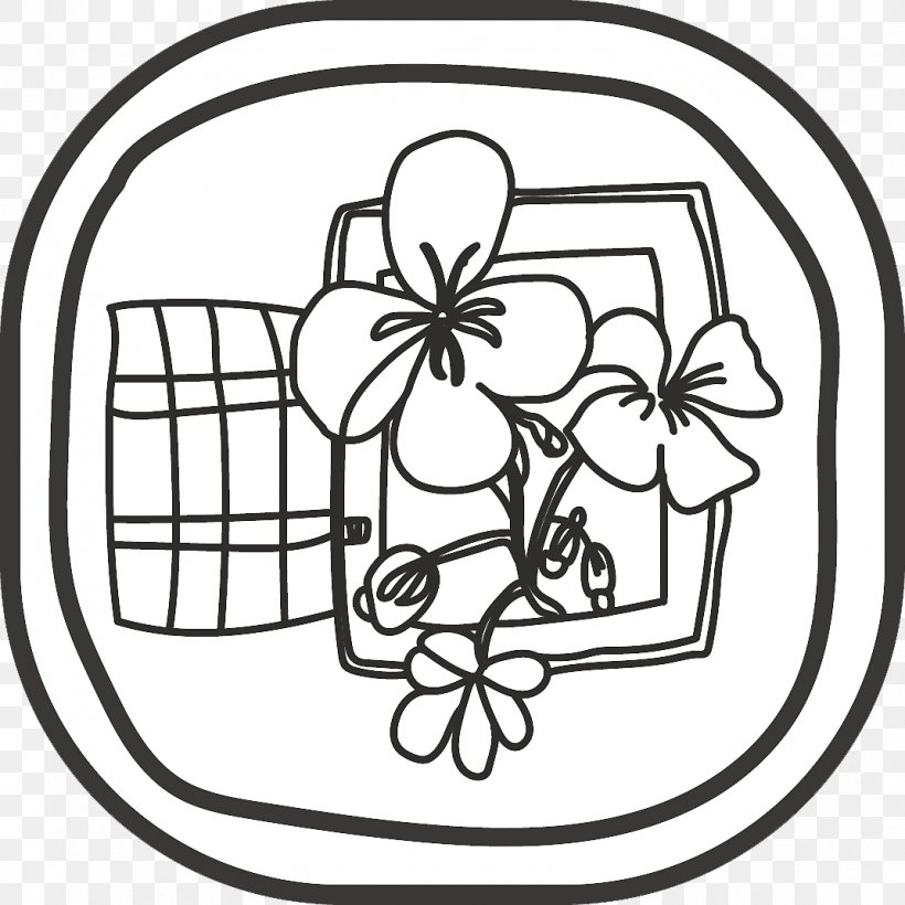 Flower Visual Arts Clip Art Illustration, PNG, 1072x1072px, Flower, Art, Blackandwhite, Coloring Book, Flowering Plant Download Free