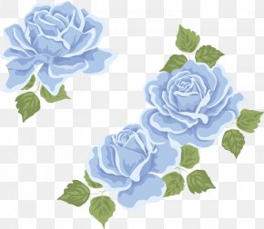 Fresh Blue Flowers - Wedding Invitation Flower Rose Picture Frame PNG