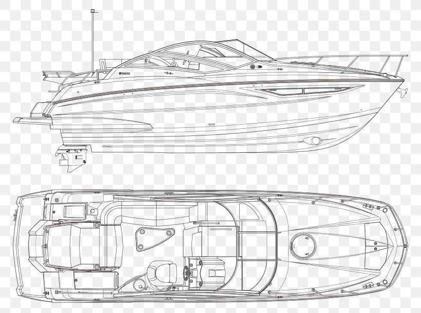 Boating Yamaha Motor Company Yacht Naval Architecture, PNG, 800x610px, Boat, Architecture, Artwork, Automotive Design, Black And White Download Free