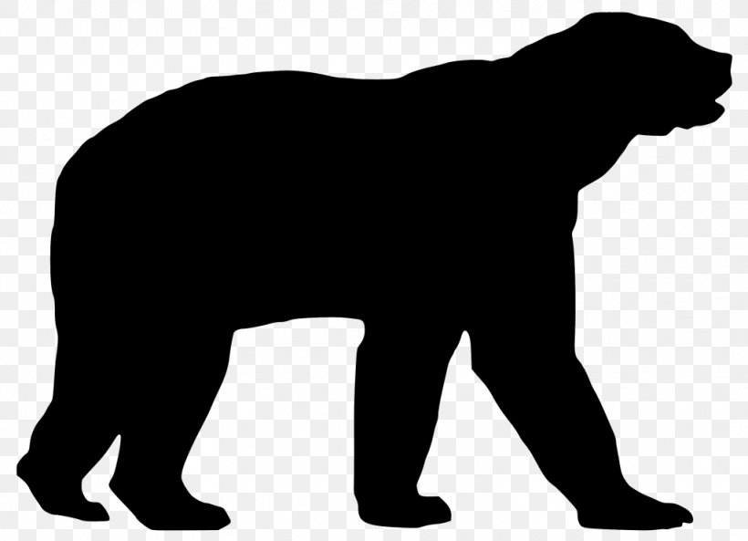 Polar Bear Silhouette Dog, PNG, 1024x741px, Bear, American Black Bear, Animal, Black, Black And White Download Free