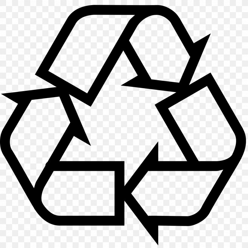 Recycling Symbol Plastic Recycling Waste Recycling Bin, PNG, 1600x1600px, Recycling Symbol, Area, Black And White, Line Art, Monochrome Photography Download Free