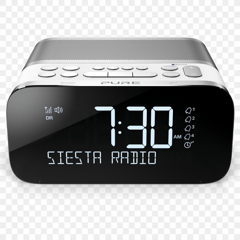 Digital Audio Broadcasting Pure Digital Radio FM Broadcasting, PNG, 2500x2500px, Digital Audio Broadcasting, Alarm Clock, Alarm Clocks, Bluetooth, Digital Radio Download Free