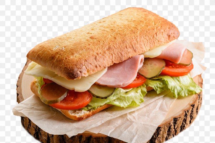 Ciabatta Ham And Cheese Sandwich Breakfast Sandwich Submarine Sandwich Panini, PNG, 978x651px, Ciabatta, American Food, Blt, Bocadillo, Bread Download Free
