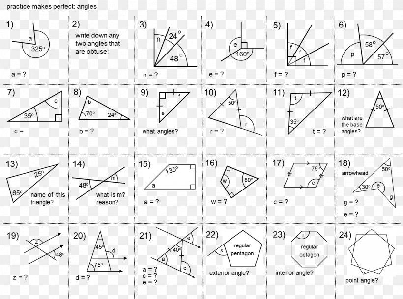 Angle Mathematics Worksheet Transversal Geometry, PNG, 1518x1128px, Mathematics, Algebra, Area, Diagram, Drawing Download Free