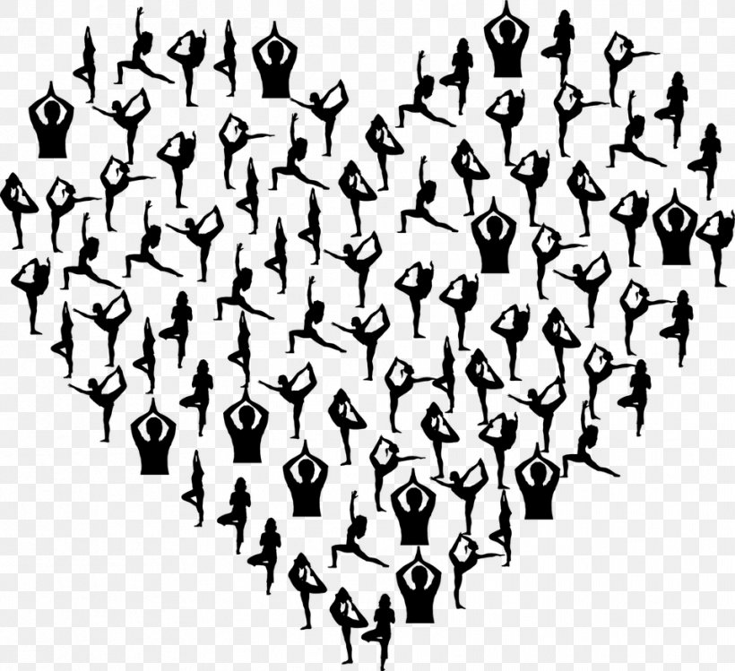 Yoga & Pilates Mats Yogi Asana Heart, PNG, 958x876px, Yoga, Asana, Bird, Black And White, Exercise Download Free