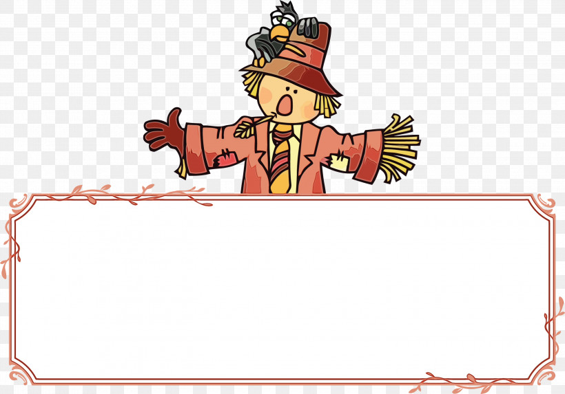 Cartoon Costume Scarecrow Scarecrow Animation Image 2000, PNG, 3000x2099px, 2019, Thanksgiving Banner, Animation, Autumn, Cartoon Download Free