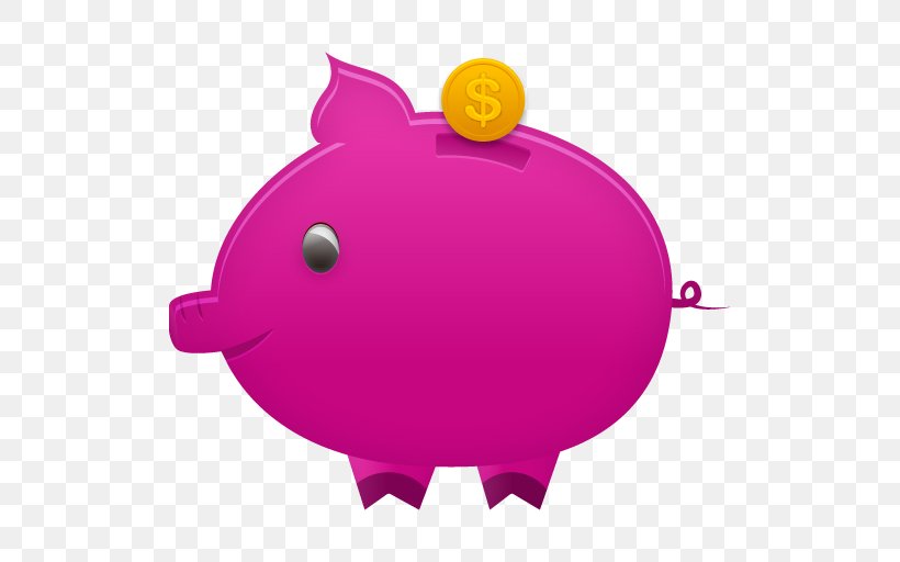 Pink Piggy Bank Purple Snout, PNG, 512x512px, Piggy Bank, Bank, Coin, Icon Design, Magenta Download Free