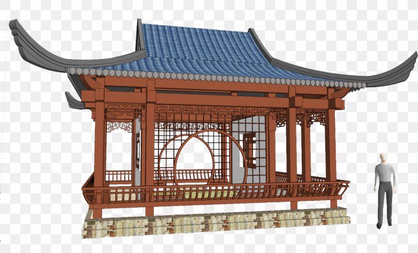 Gazebo Chinese Pavilion Chinese Architecture, PNG, 1000x607px, 3d Computer Graphics, 3d Modeling, Gazebo, Architecture, Chinese Architecture Download Free