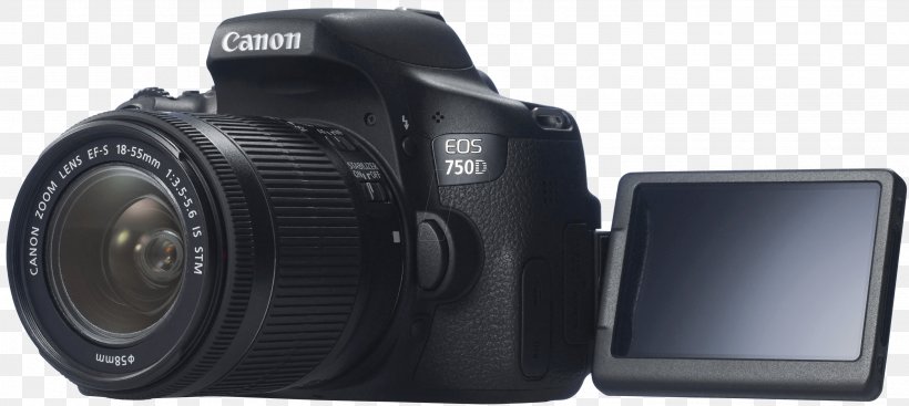 Canon EOS 750D Canon EOS 760D Canon EOS 7D Digital SLR Camera, PNG, 2826x1267px, Canon Eos 750d, Camera, Camera Accessory, Camera Lens, Cameras Optics Download Free
