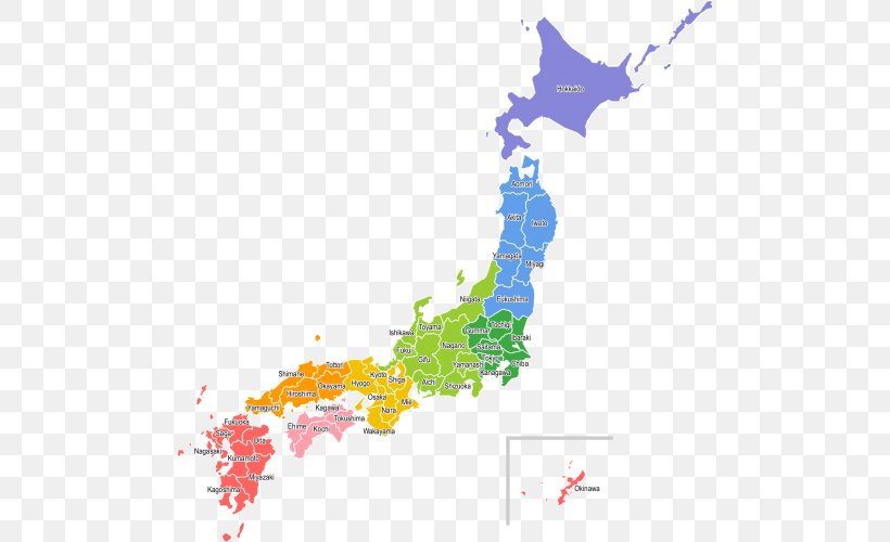Prefectures Of Japan Map, PNG, 500x500px, Japan, Area, Blank Map, Border, Map Download Free