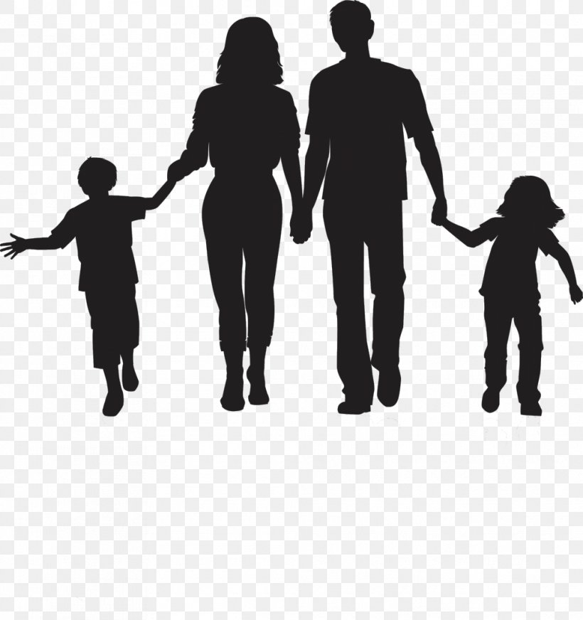 Silhouette Family Clip Art, PNG, 1015x1080px, Silhouette, Art, Black And White, Child, Communication Download Free