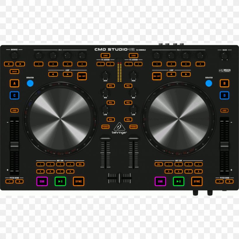 DJ Controller Disc Jockey Behringer CMD Studio 4A, PNG, 1000x1000px, Watercolor, Cartoon, Flower, Frame, Heart Download Free