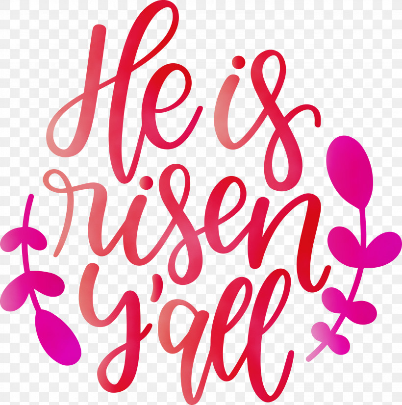 Text Pink Font Magenta, PNG, 2978x3000px, He Is Risen, Jesus, Magenta, Paint, Pink Download Free