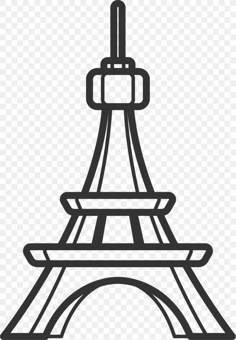 Eiffel Tower Silhouette, PNG, 1001x1443px, Eiffel Tower, Black And White, Drawing, France, Gratis Download Free