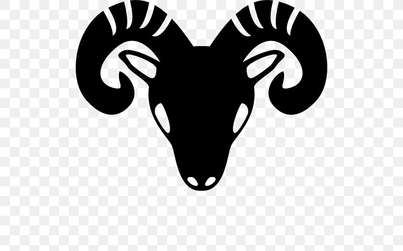 Aries Astrological Sign Zodiac Icon, PNG, 512x512px, Aries, Aquarius, Astrological Sign, Astrology, Black And White Download Free