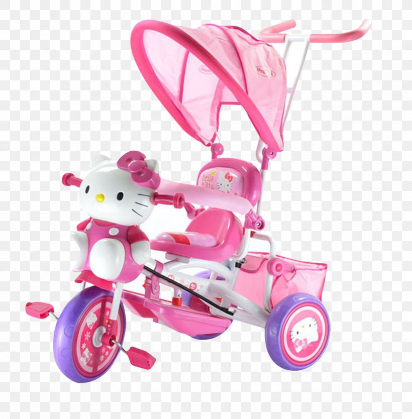 Hello Kitty Car Bicycle Child Tricycle, PNG, 1858x1890px, Hello Kitty, Baby Transport, Bicycle, Car, Cart Download Free