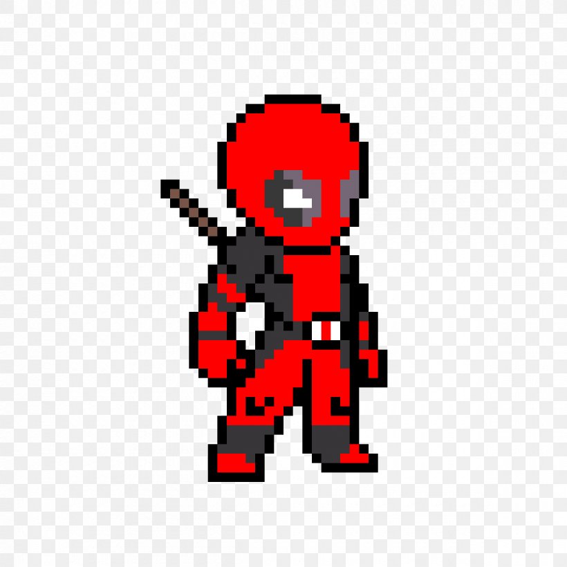 Deadpool Pixel Art Spider-Man Minecraft, PNG, 1200x1200px, Deadpool, Area, Art, Bead, Cartoon Download Free