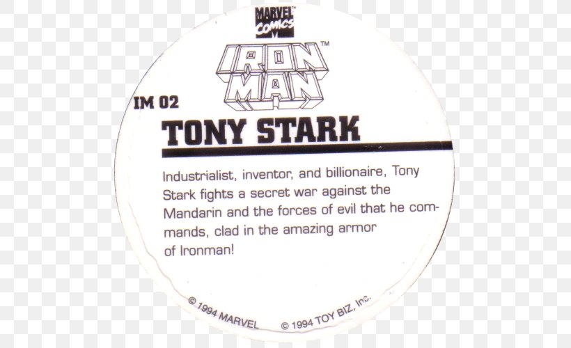 Iron Man Marvel Comics Toy Biz Milk Caps, PNG, 500x500px, Iron Man, Brand, Character, Comics, Label Download Free