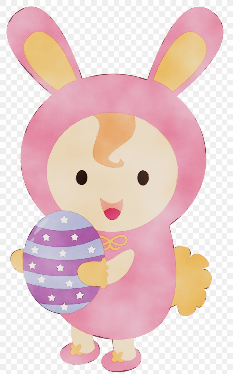 Pink Cartoon Rabbit Rabbits And Hares, PNG, 998x1600px, Watercolor, Cartoon, Paint, Pink, Rabbit Download Free