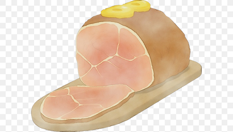 Bayonne Ham Bologna Sausage Back Bacon Turkey Ham Gammon, PNG, 600x463px, Watercolor, Animal Fat, Back Bacon, Bayonne Ham, Biology Download Free