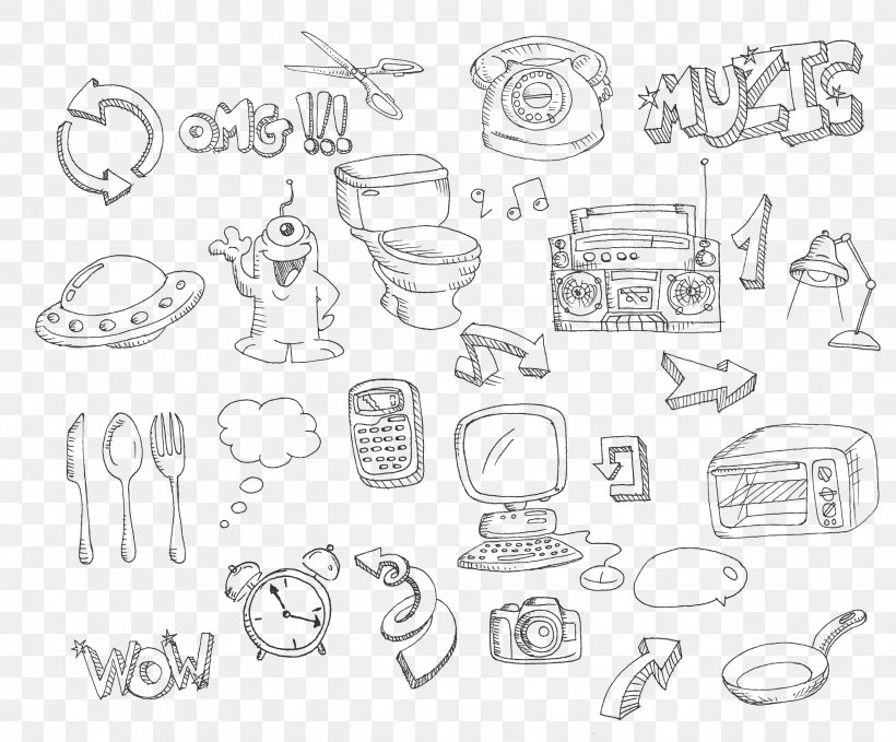 Black And White Drawing Sketch, PNG, 2623x2172px, Black And White, Area, Art, Artwork, Body Jewelry Download Free