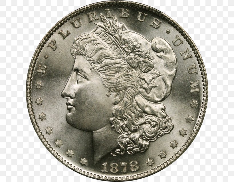 Dollar Coin Morgan Dollar Silver Numismatics, PNG, 640x640px, Coin, Ancient History, Black And White, Cheque, Currency Download Free