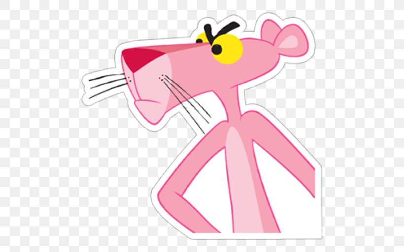Sticker The Pink Panther Cartoon Clip Art, PNG, 512x512px, Watercolor, Cartoon, Flower, Frame, Heart Download Free