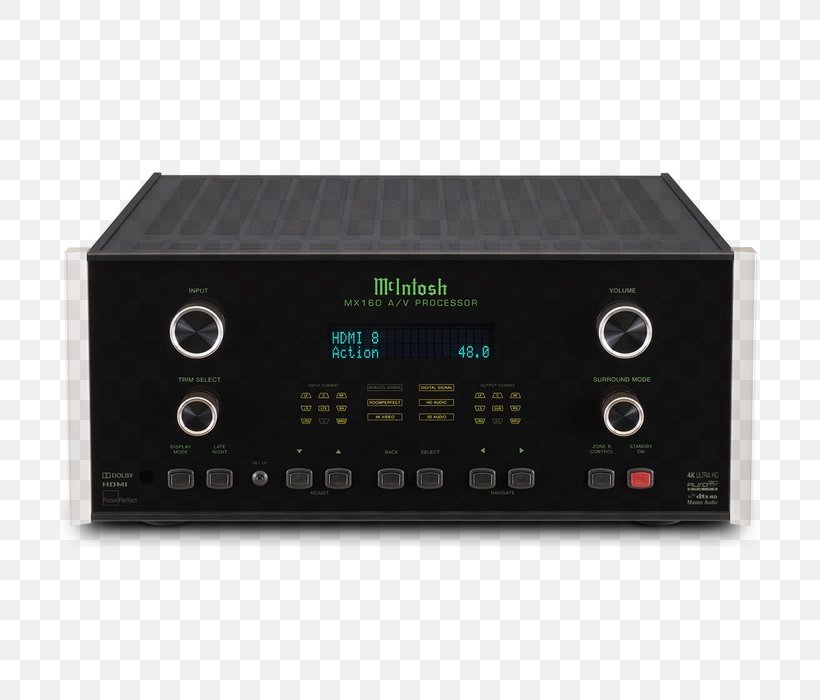 McIntosh Laboratory Dolby Atmos Audio Power Amplifier High Fidelity Preamplifier, PNG, 700x700px, 71 Surround Sound, Mcintosh Laboratory, Amplifier, Audio, Audio Equipment Download Free